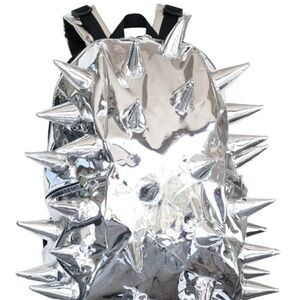 Madpax Thunderchrome Metallic Silver Spike Backpack – School/Laptop Bag Used
